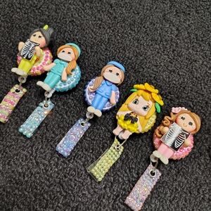 Lot Of 5 Badge Reels Medical Badge Reels Retractable Badge Reels Id Holder